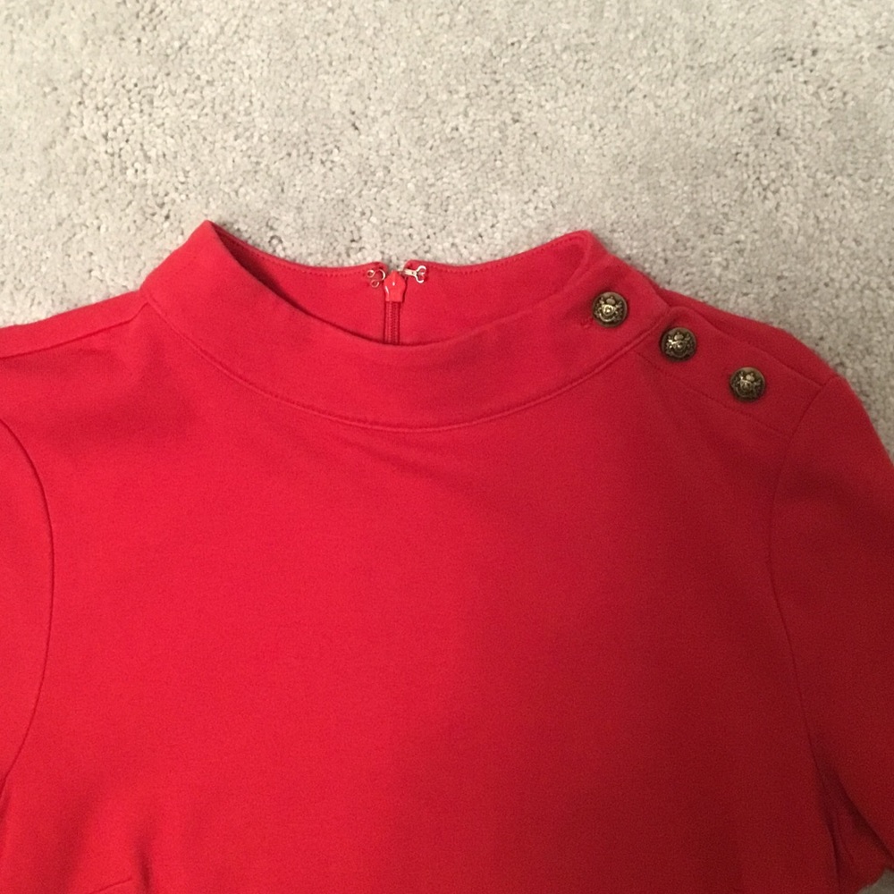 Talbots Red Button-Detail Dress - Picture 3 of 5